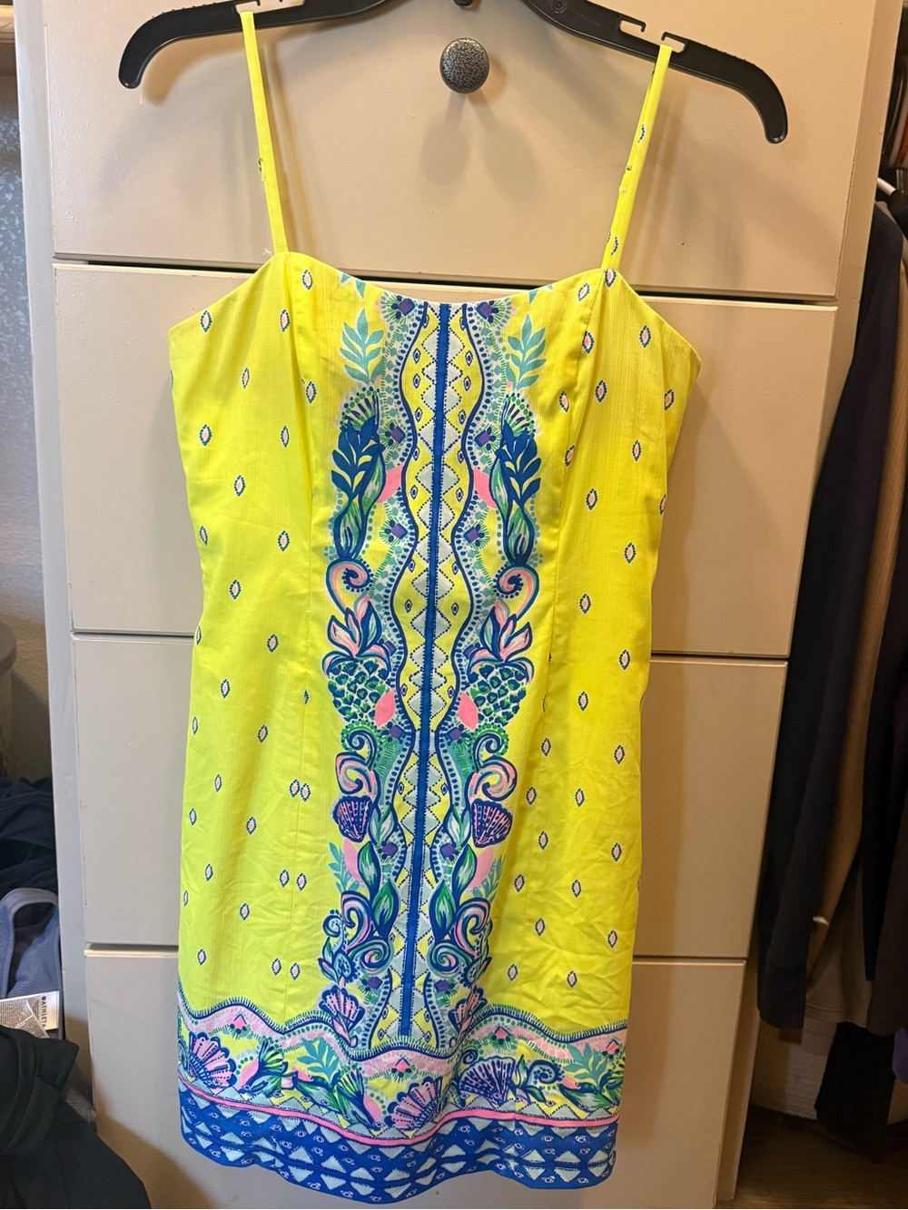 Lilly Pulitzer Yellow Printed Summer Dress with Pink Label sz0 - Picture 8 of 12
